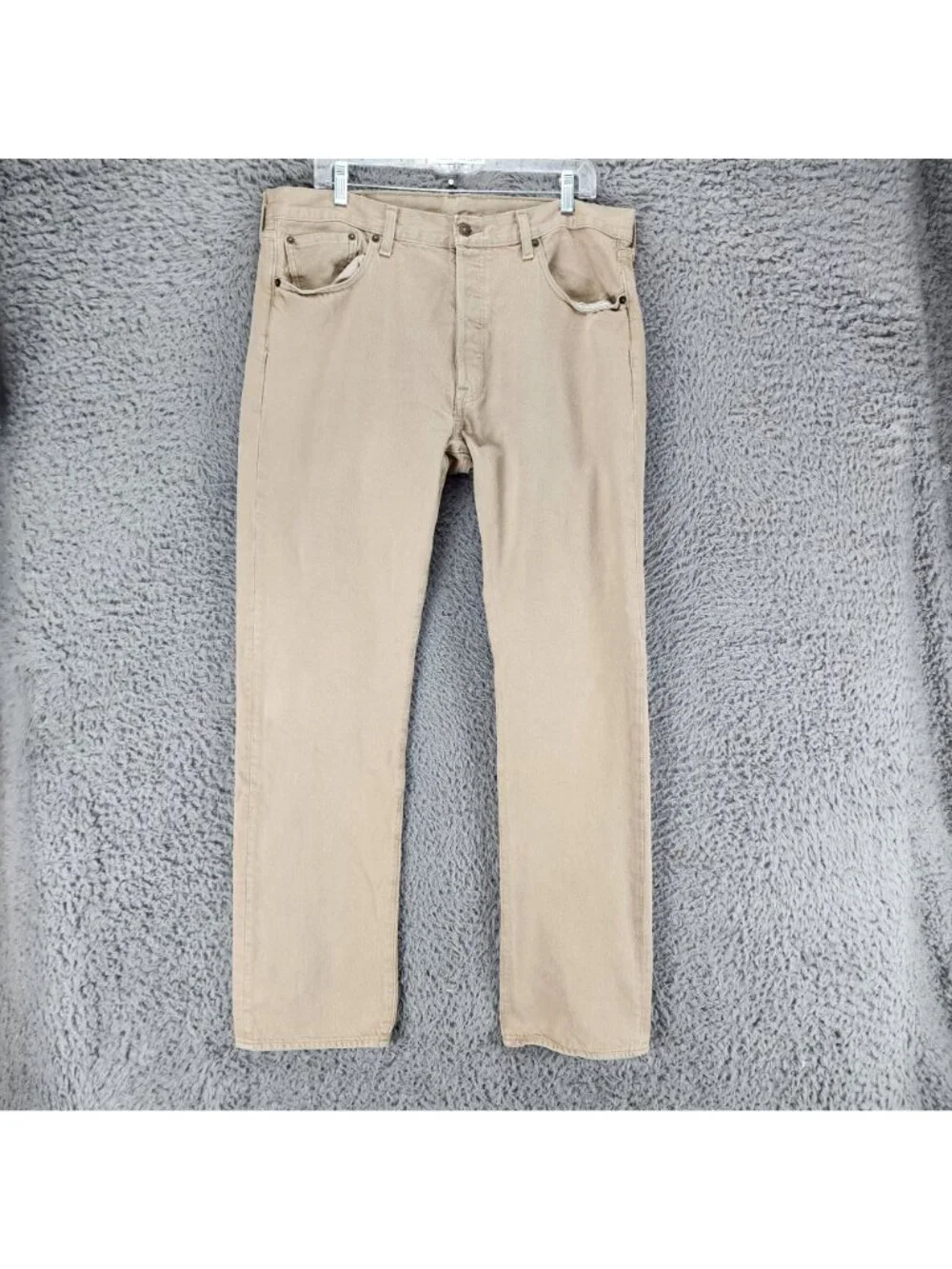 Levi's Jeans Mens 36x34 501 Tan Denim Button Fly Classic Straight Leg